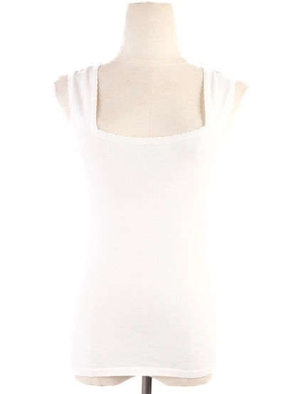 Excellent Blumarine White Sleeveless Top Size M Viscose Made in Italy