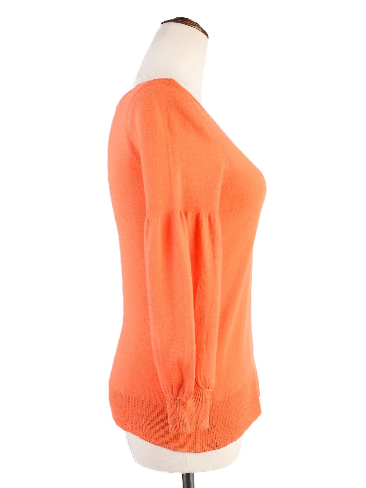 excellent dkny orange wool long sleeve sweater size s
