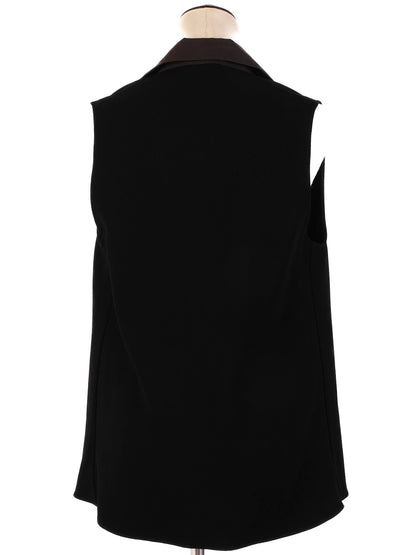 Excellent Balenciaga Black Sleeveless Top Triacetate Women