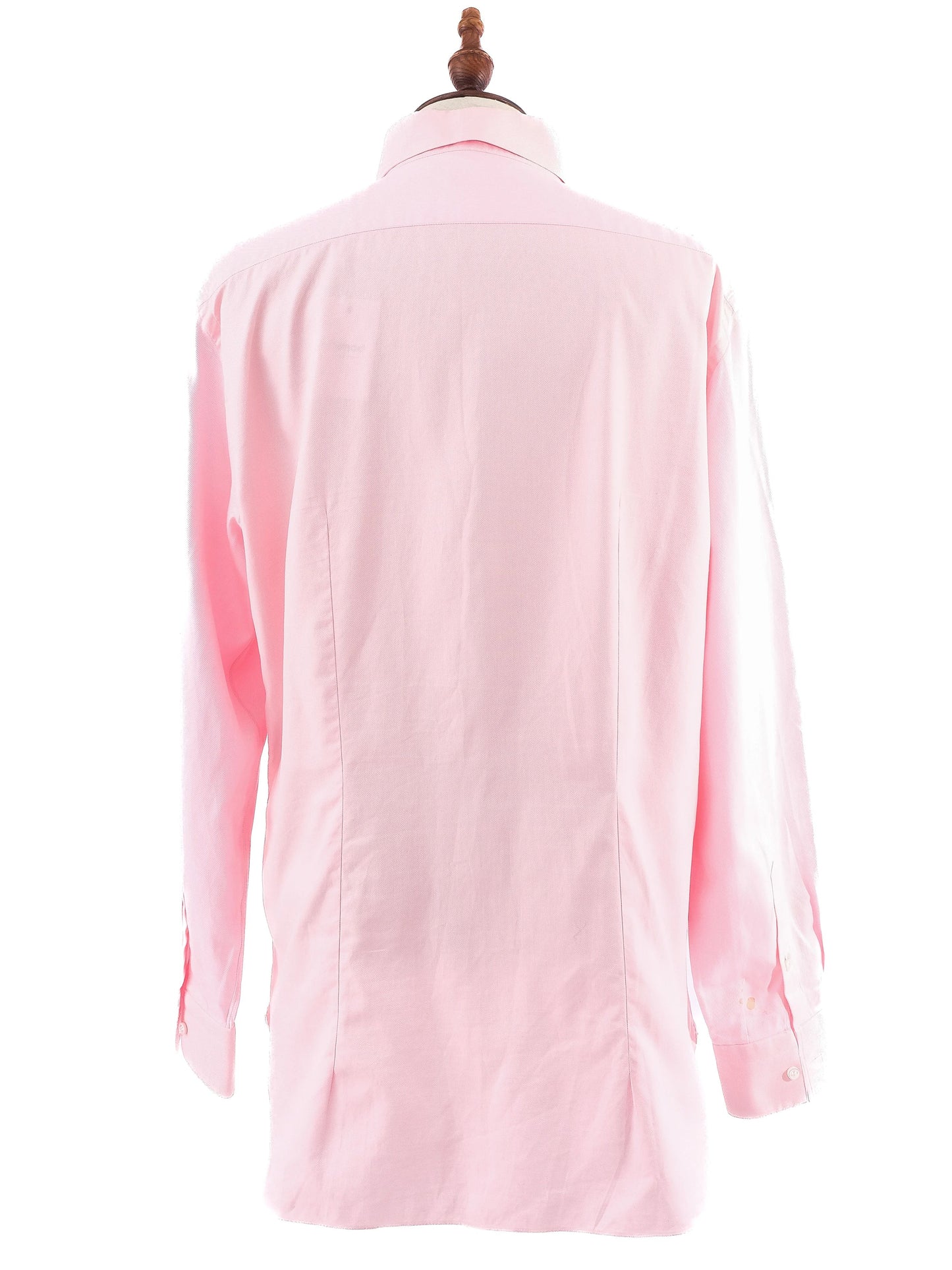 excellent feru men's long sleeve pink cotton button-up shirt size l