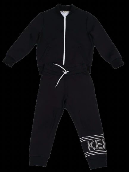 excellent kenzo kids black nylon tracksuit set size 5