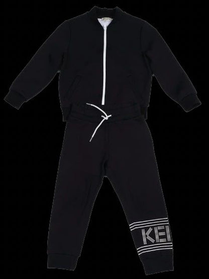 Excellent Kenzo Kids Black Nylon Tracksuit Set Size 5