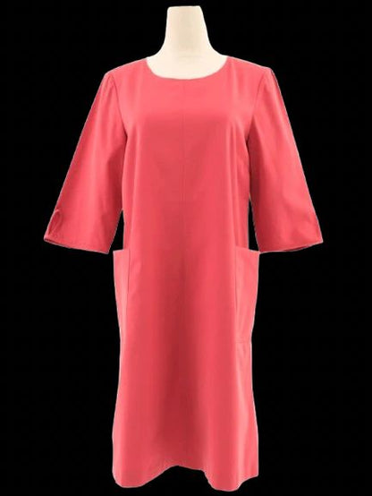 Excellent MaxCo Red Viscose Dress with Pockets Size L for Women