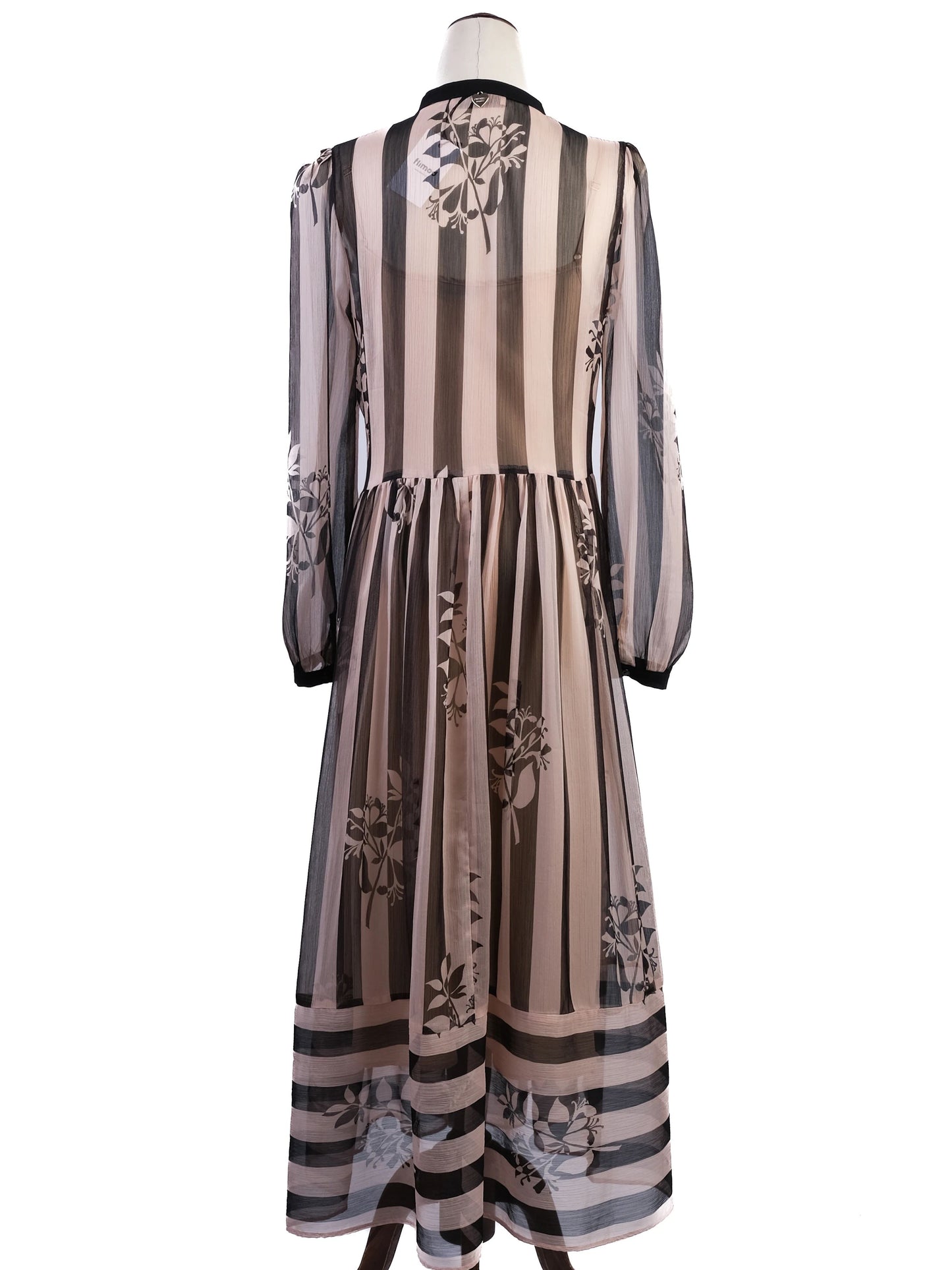 twinset long striped dress floral patterns size l excellent condition