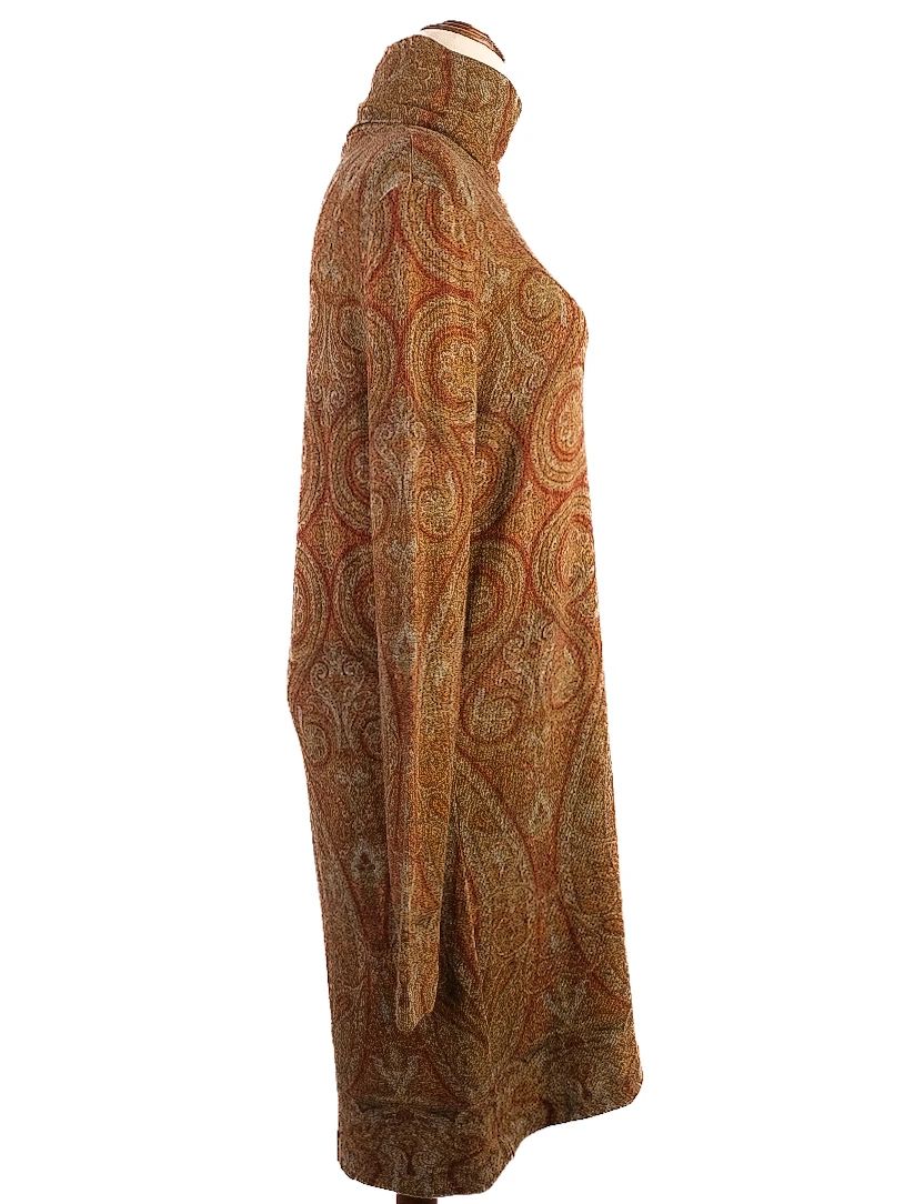 excellent etro long-sleeve paisley sweater dress size l