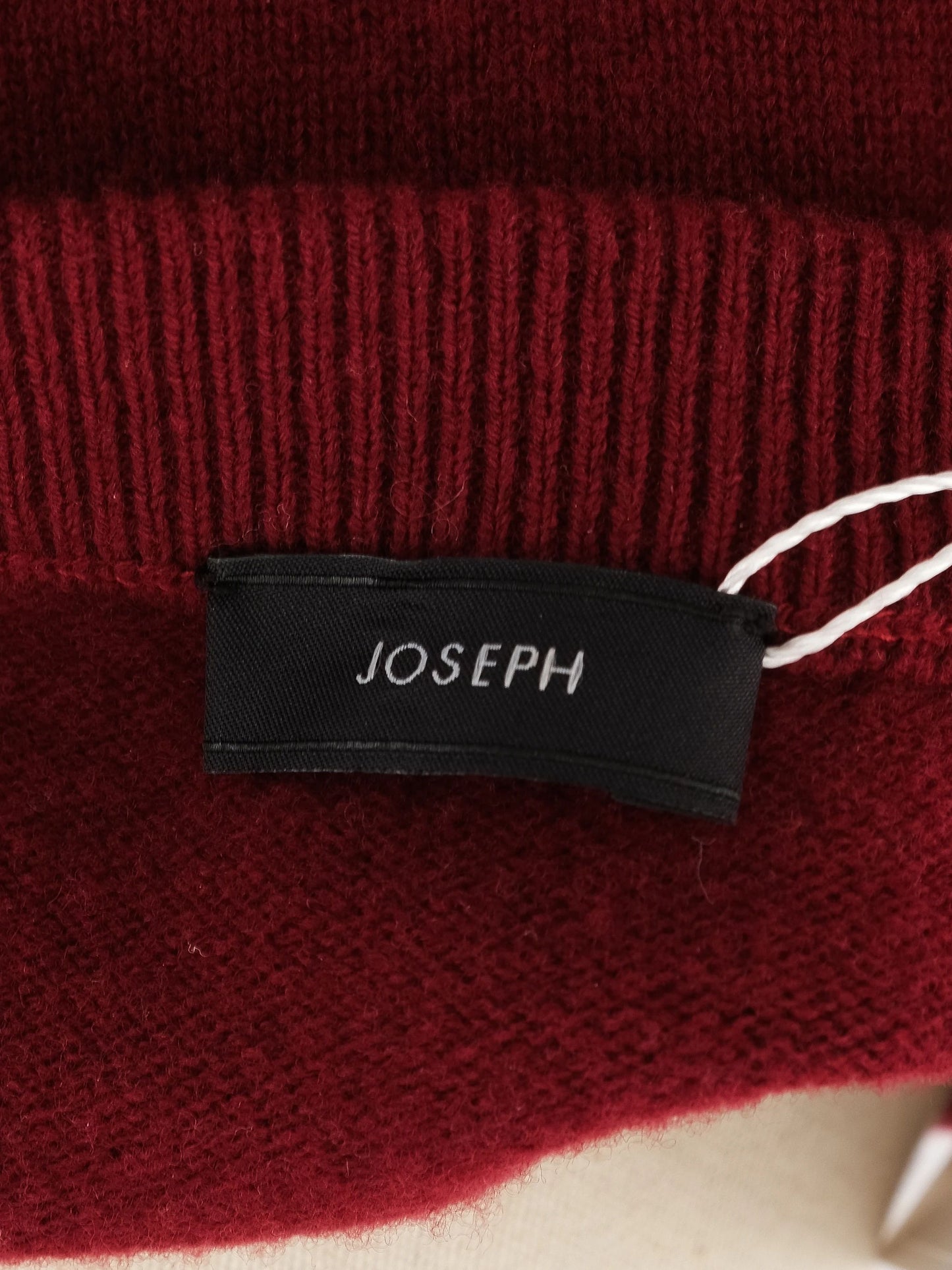 excellent joseph red wool sleeveless dress size l with cowl neck