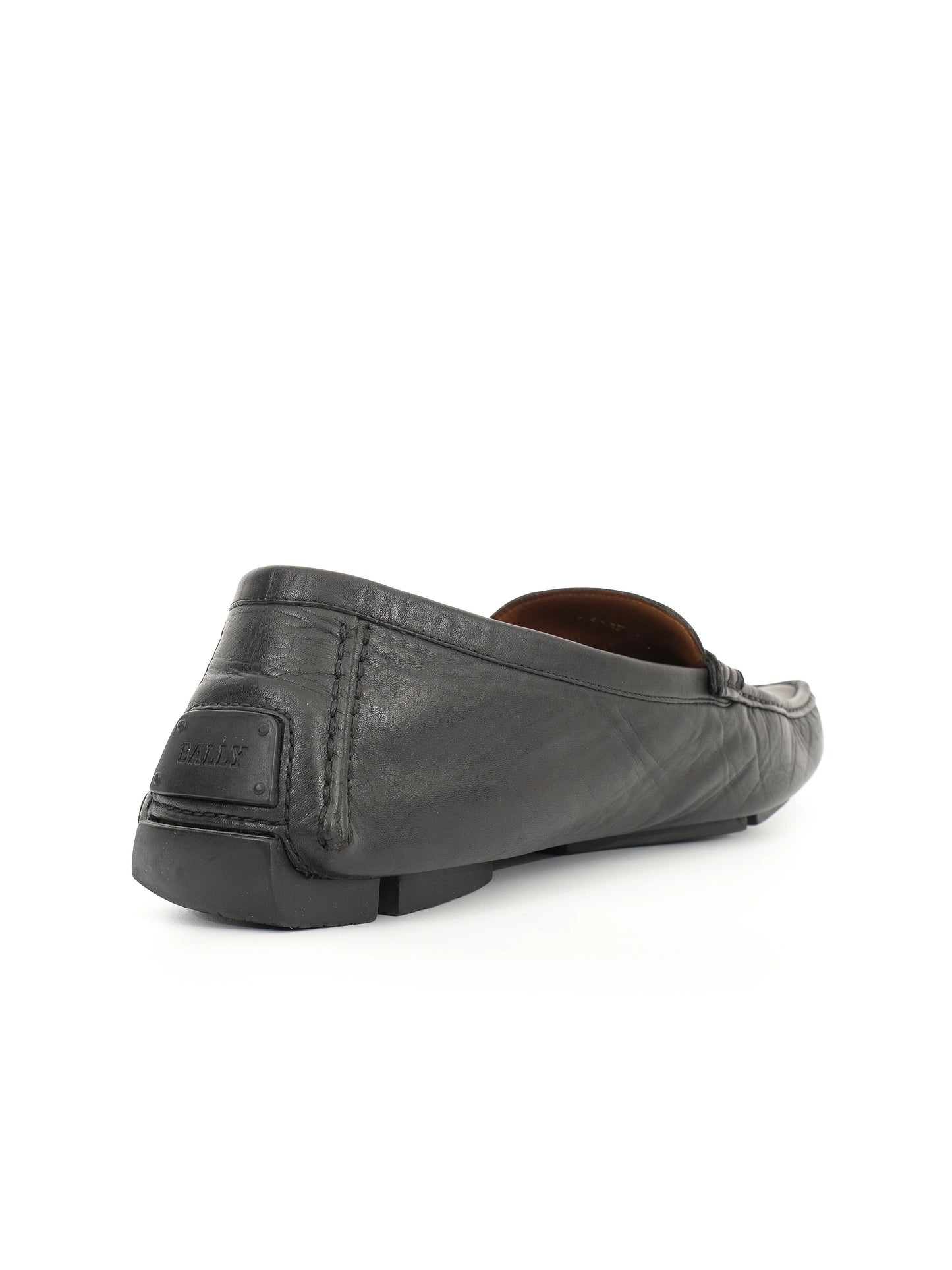 excellent bally black leather loafers size 45 for men