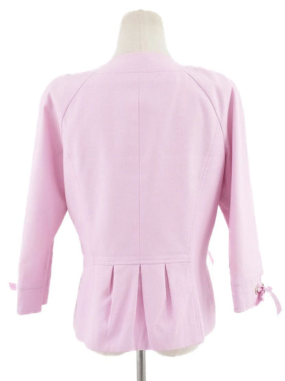 Excellent Luisa Spagnoli Pink Cotton Jacket Size L with Zipper