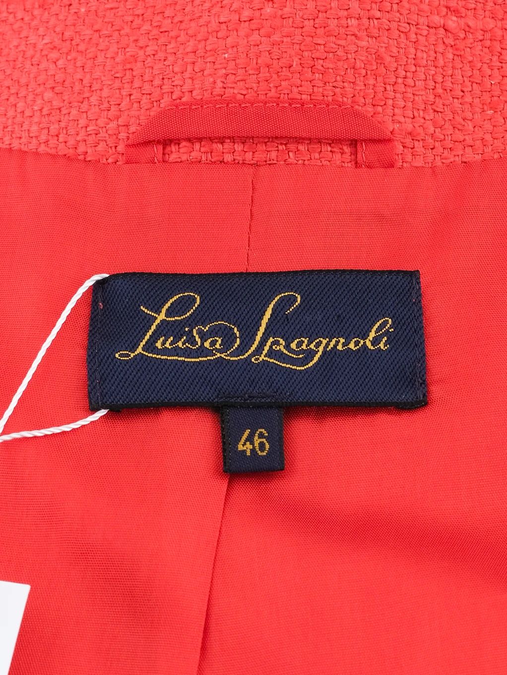excellent luisa spagnoli red silk jacket size l with large buttons