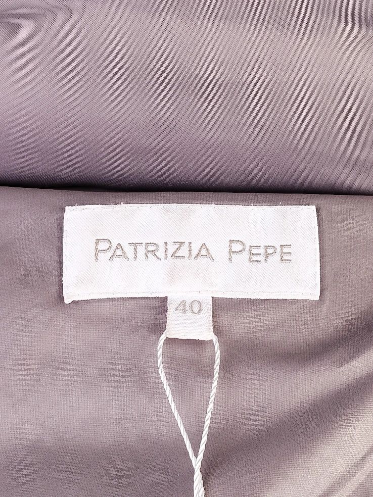good patrizia pepe gray puffer coat xs with fur-trimmed hood