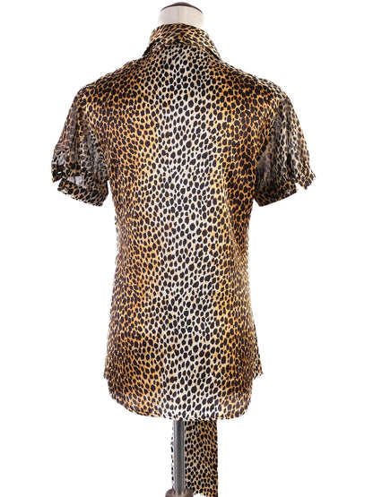 Excellent Dolce Gabbana Leopard Print Silk Blouse Size L