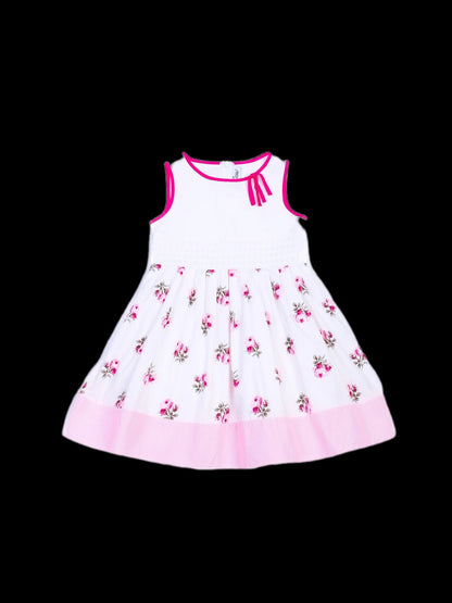 Simonetta White Cotton Floral Dress Size 4 for Kids - Excellent Condition