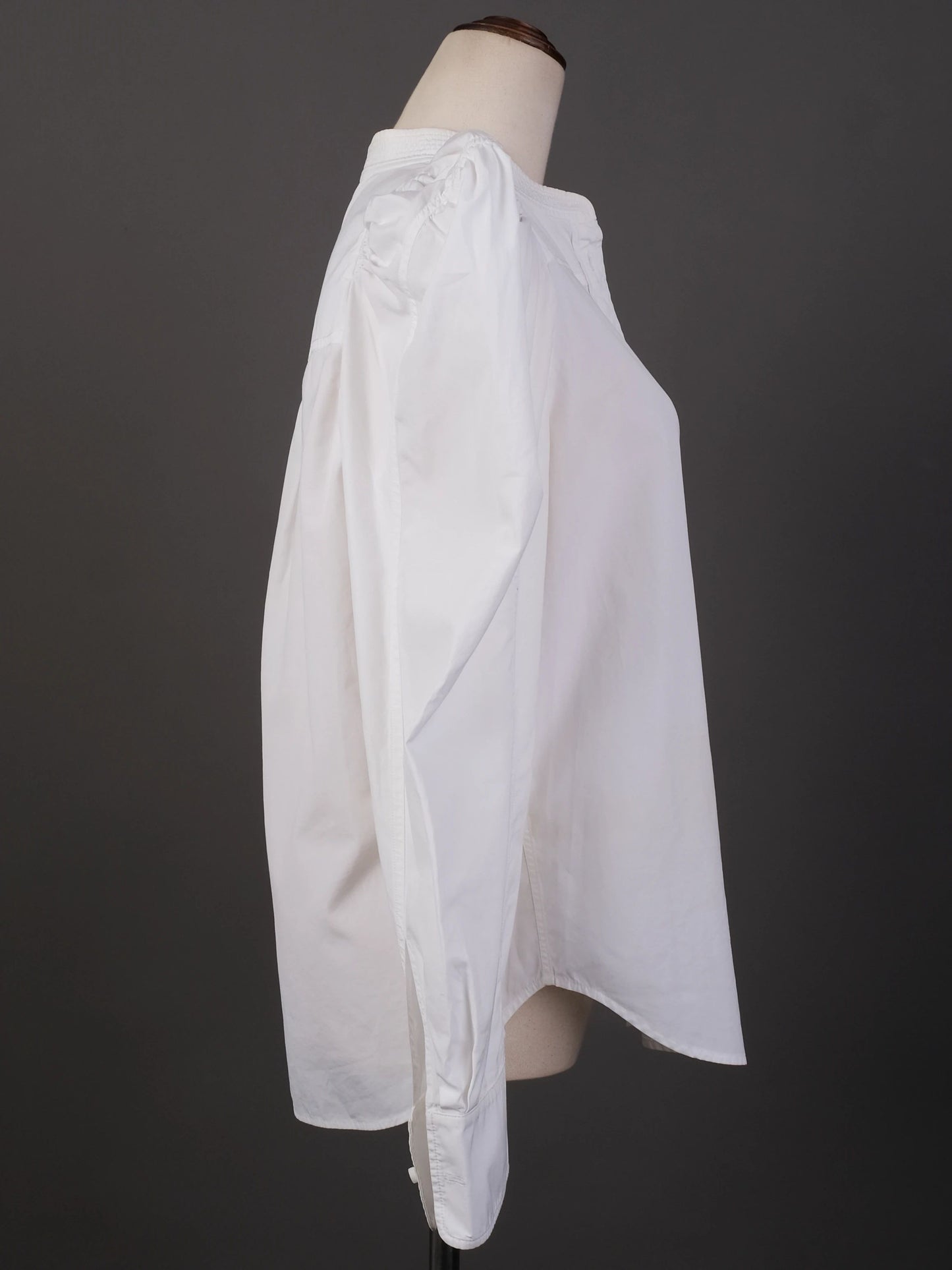 excellent chloe white cotton blouse size l with mandarin collar