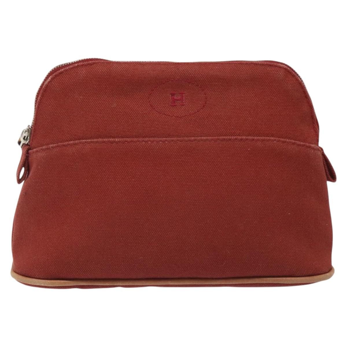 Hermes Bolide Pm Pouch Canvas Red Auth