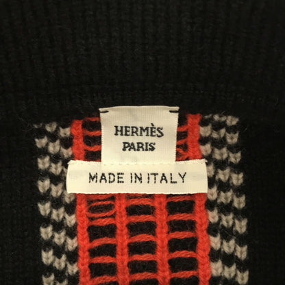 Hermes Cashmere Tartan Long Sleeve Sweater Orange 34