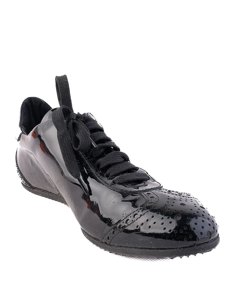 excellent richmond black leather sneakers with silver stripes
