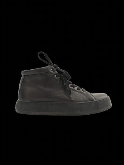 Excellent Max Mara Black Leather Sneakers Size 36.5 Women's