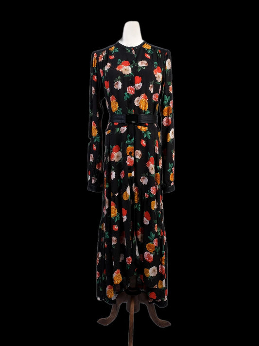 Excellent Nolo Long-Sleeved Floral Dress Size M Viscose Combined Colors