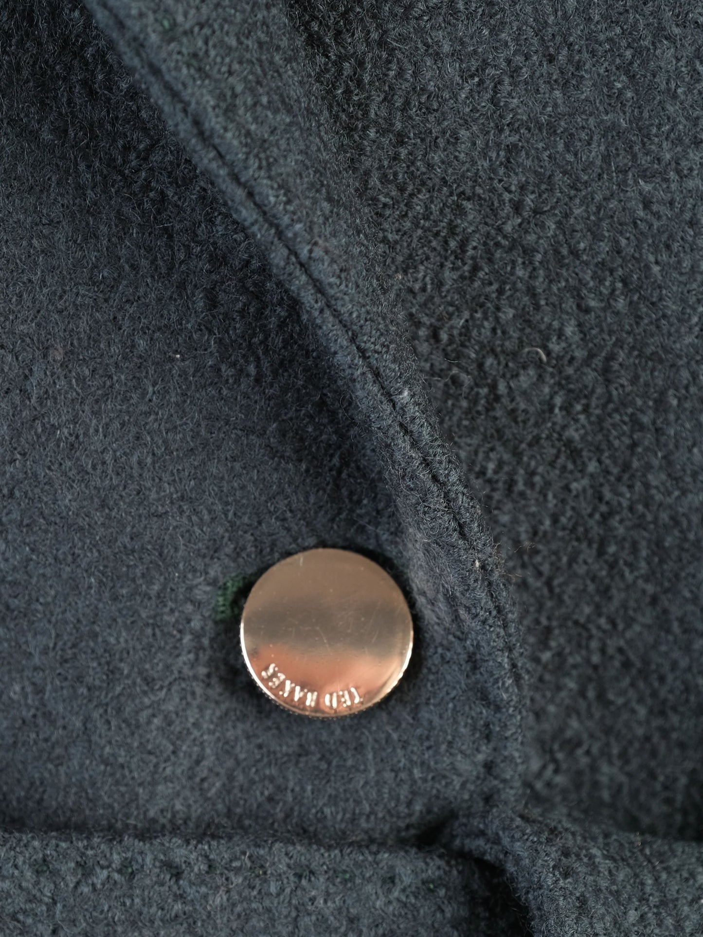 excellent ted baker women's green wool overcoat size s