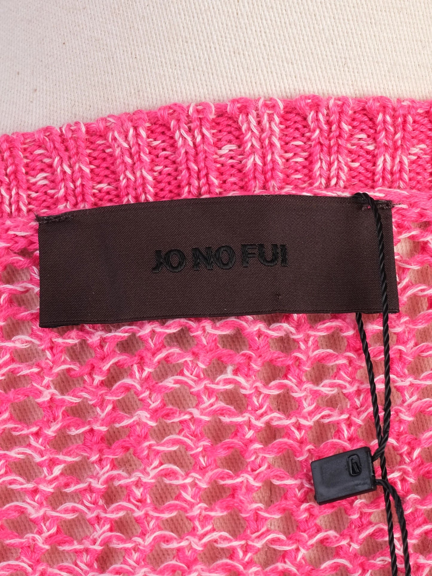 excellent jo no fui pink cotton natural cardigan size xs