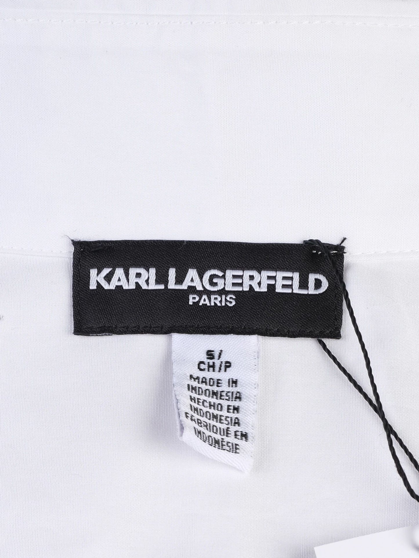 excellent karl lagerfeld white cotton button-up shirt size s