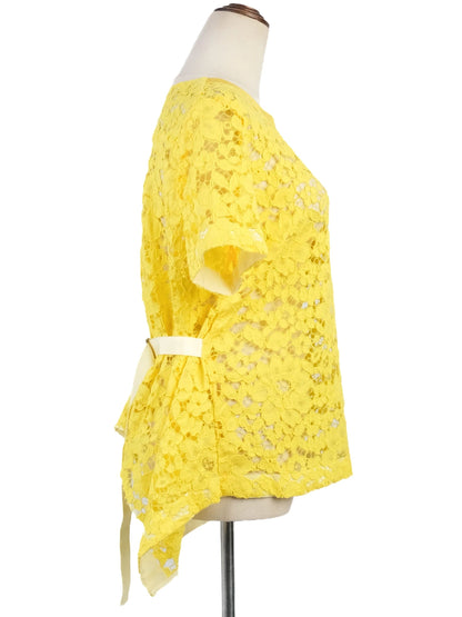 Excellent Sacai Yellow Lace Top with Belt Size L Women