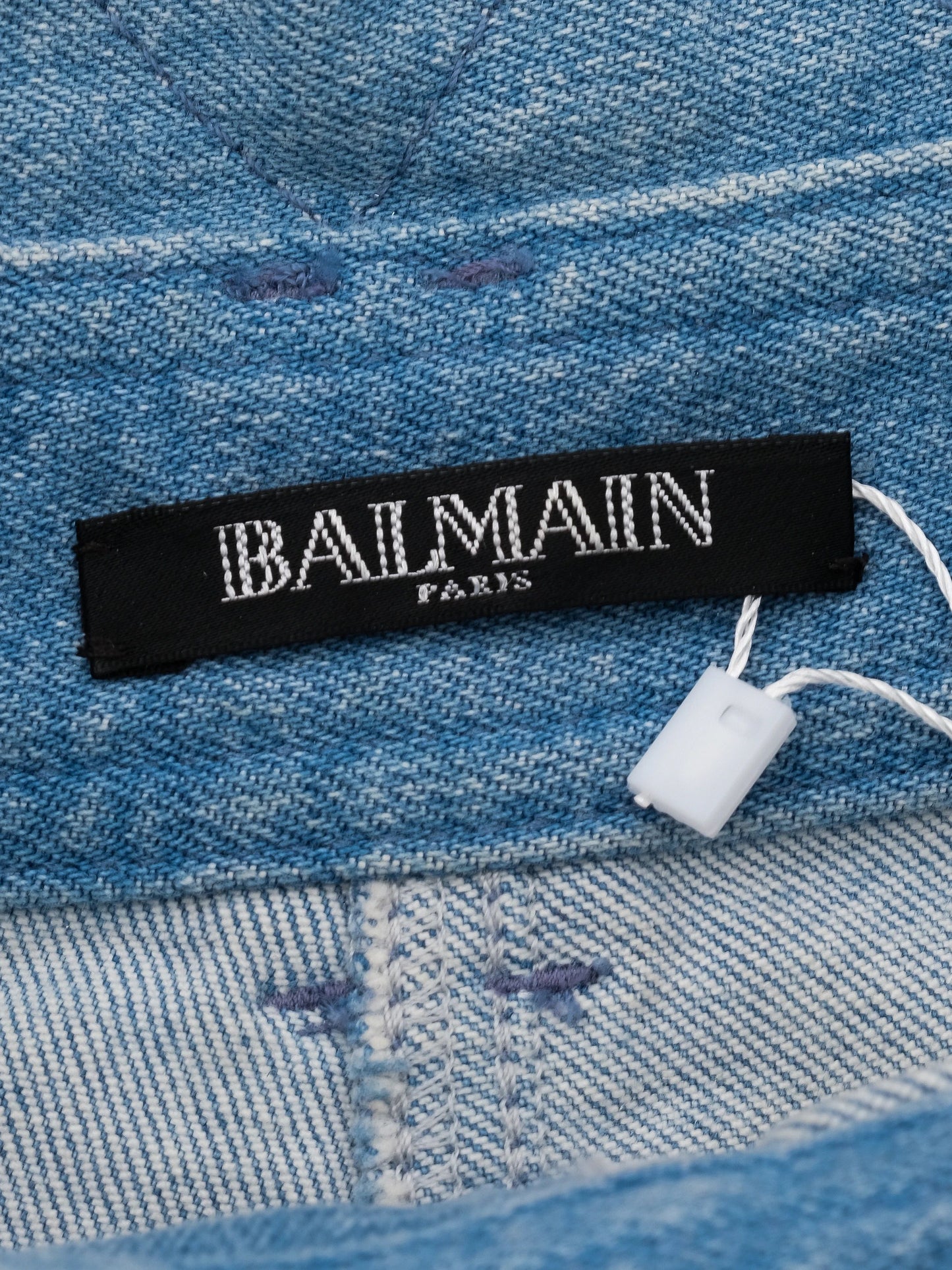 excellent balmain gray cotton denim shorts size s
