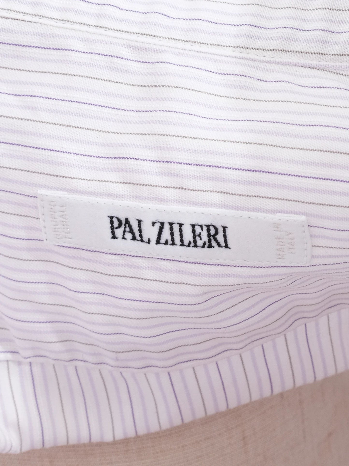 excellent pal zileri striped dress shirt xl cotton natural