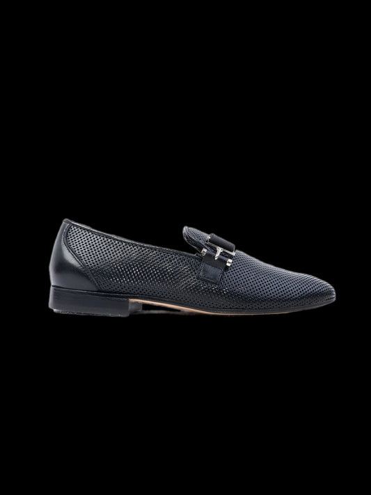 Excellent Missouri Black Leather Loafers for Kids Size 33