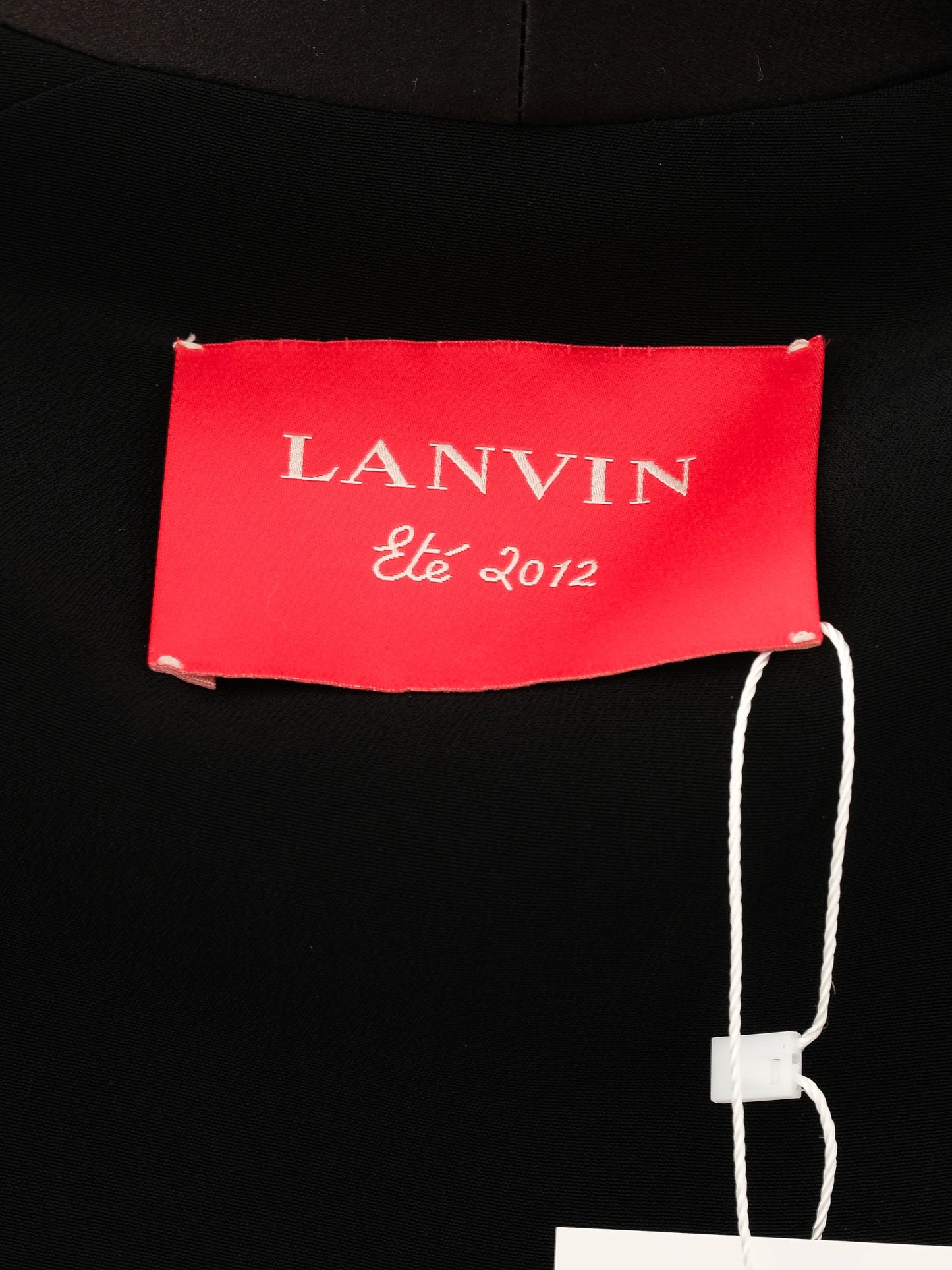 excellent lanvin black sleeveless long coat size m viscose