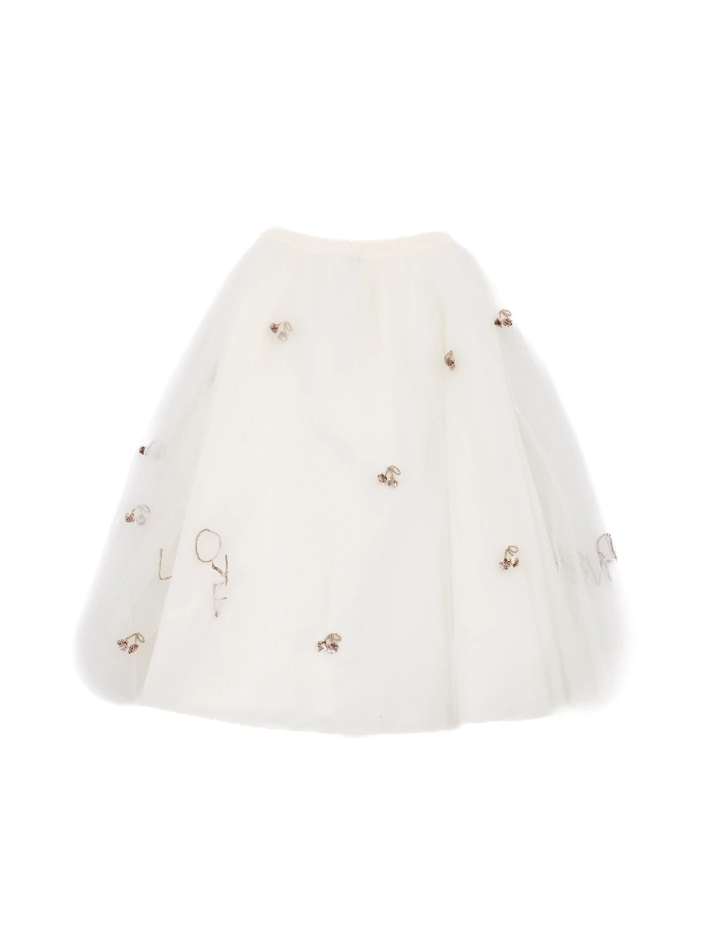 excellent bonpoint white nylon skirt size 2 for kids with embellishments