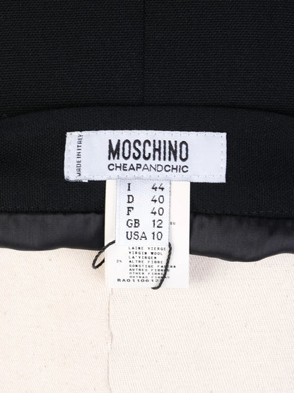 Excellent Moschino Cheap and Chic Black Wool Skirt Size XL