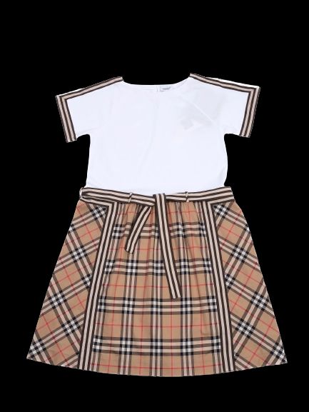 NEW Burberry Kids Dress Combined Color Size 14 Cotton Plaid Skirt