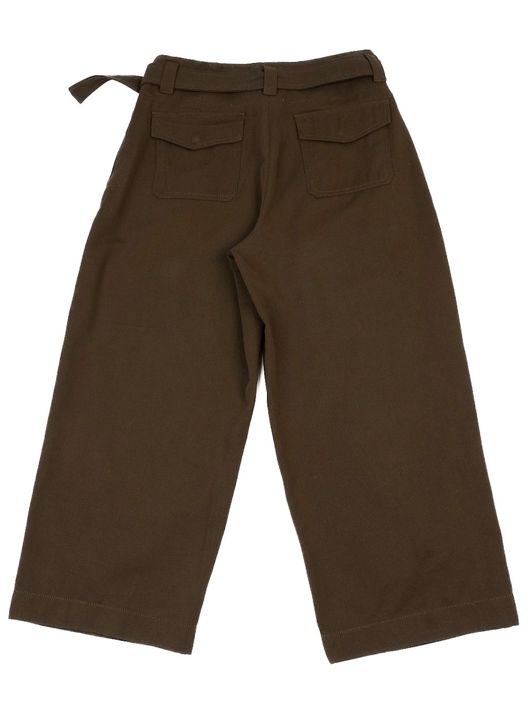 excellent weekend maxmara green cotton wide-leg pants size m