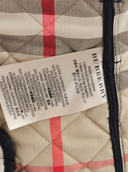 Excellent Burberry Blue Quilted Jacket Size S Polyester Women