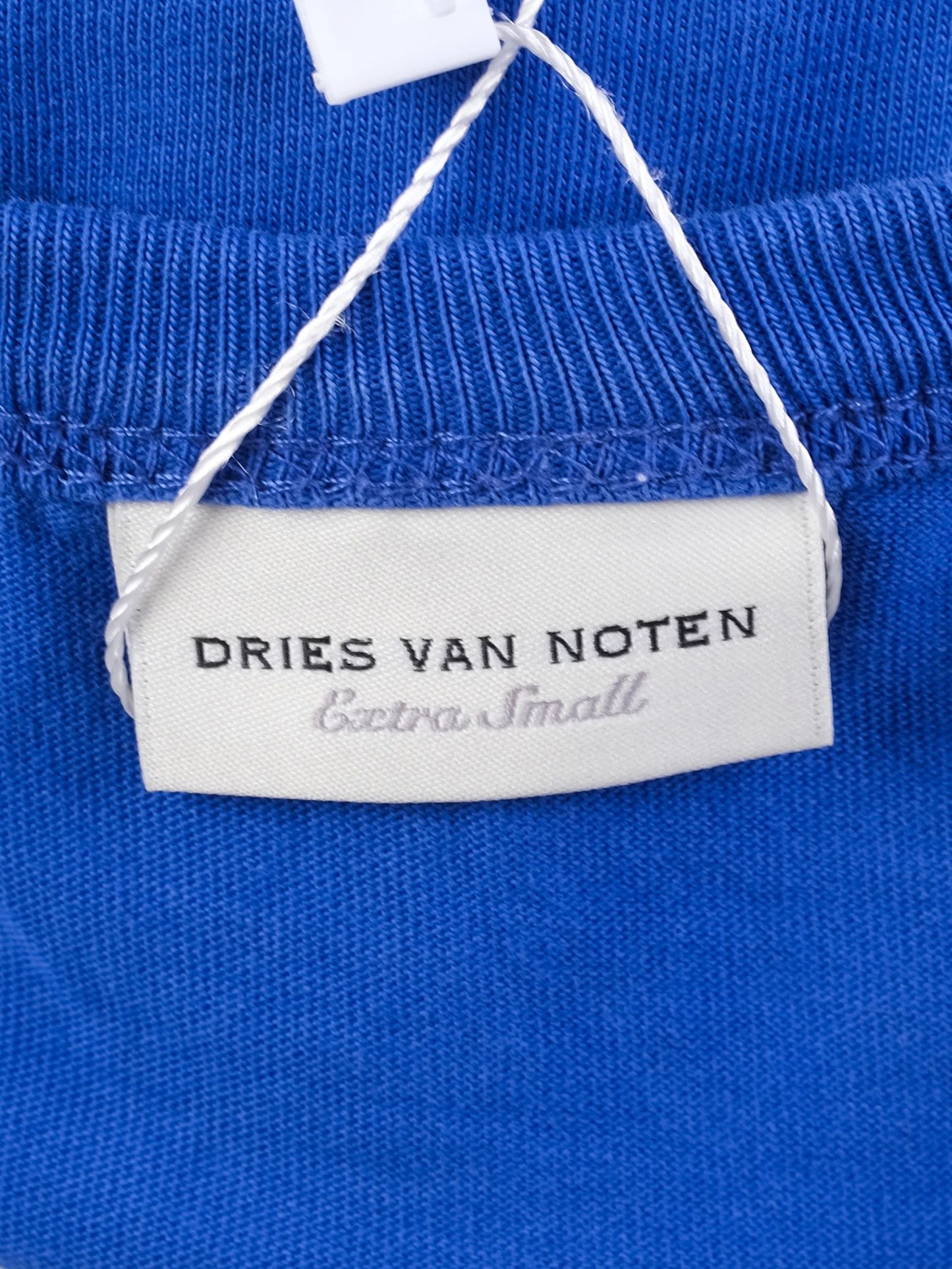 excellent dries van noten blue cotton t-shirt size m