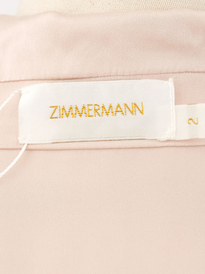 Excellent Zimmerman Pink Silk Wrap Dress with Ruffled Hem