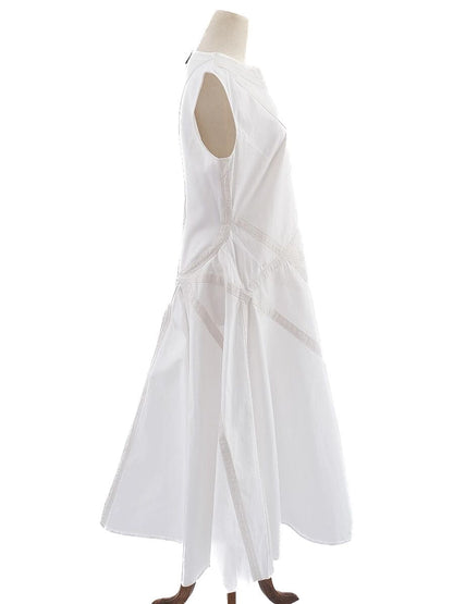 Excellent Bottega Veneta White Sleeveless Dress Cotton Size N/A