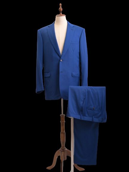 excellent brioni blue wool suit size l for men