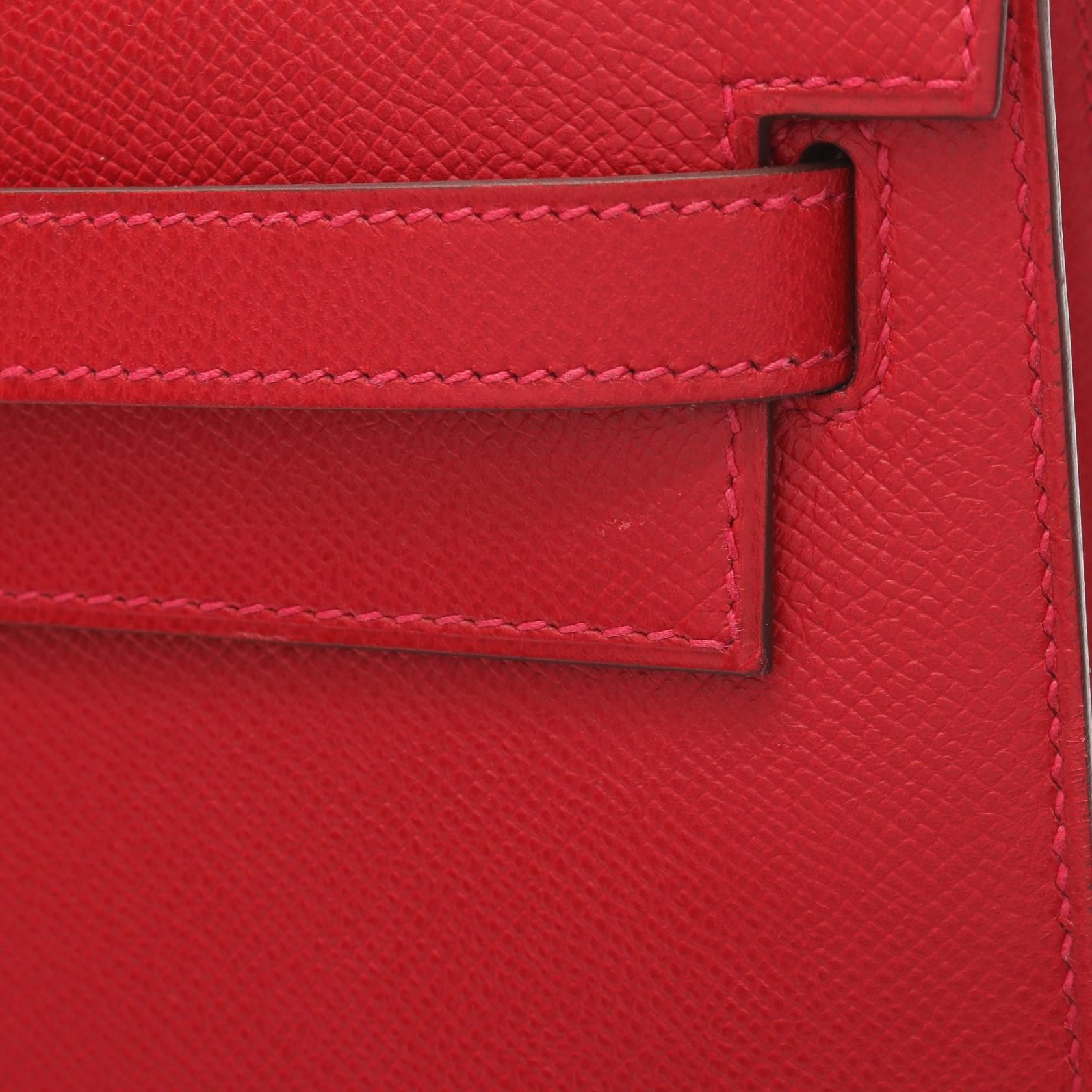 Hermes Kelly 35 Handbag Rouge Casaque Red Leather Epsom