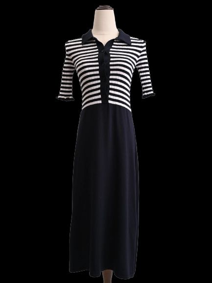 maxco excellent condition black & white striped dress size xs
