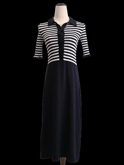 MaxCo Excellent Condition Black & White Striped Dress Size XS