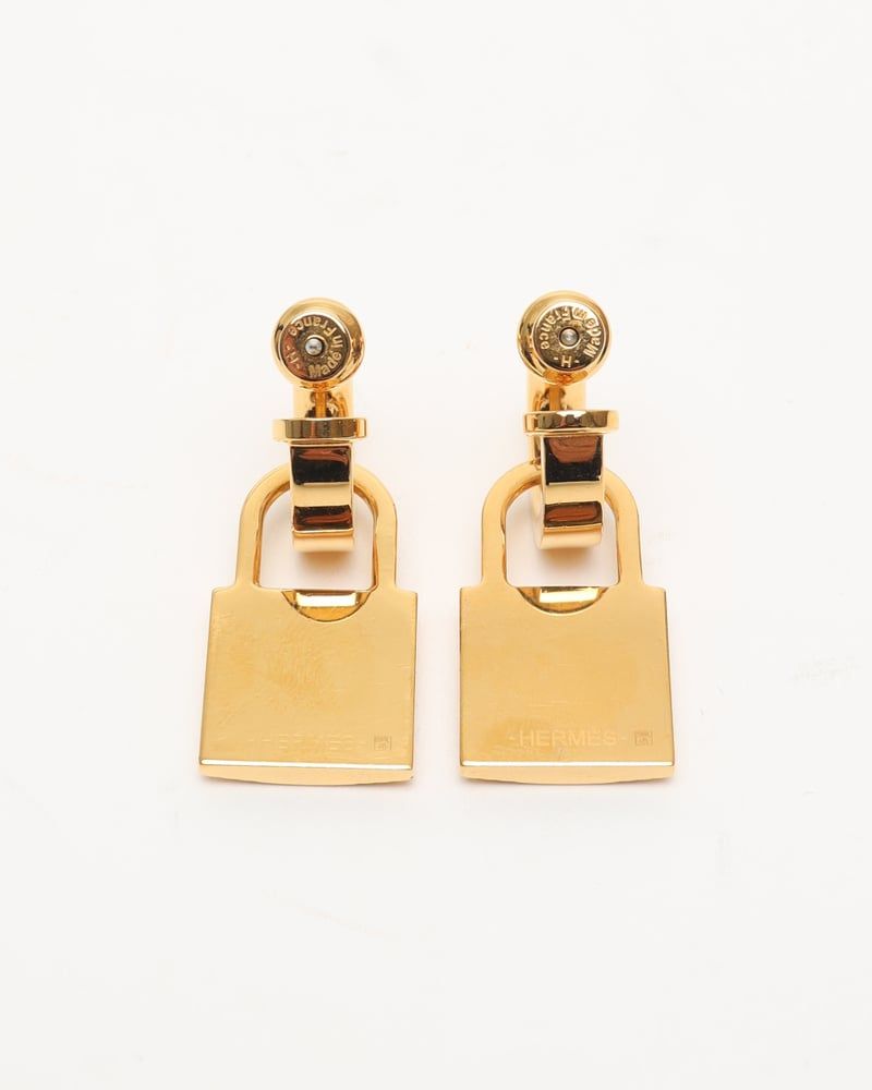 Herm�s O Kelly Gold-plated Earrings