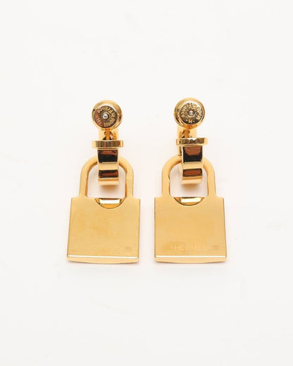 Herm�s O Kelly Gold-plated Earrings