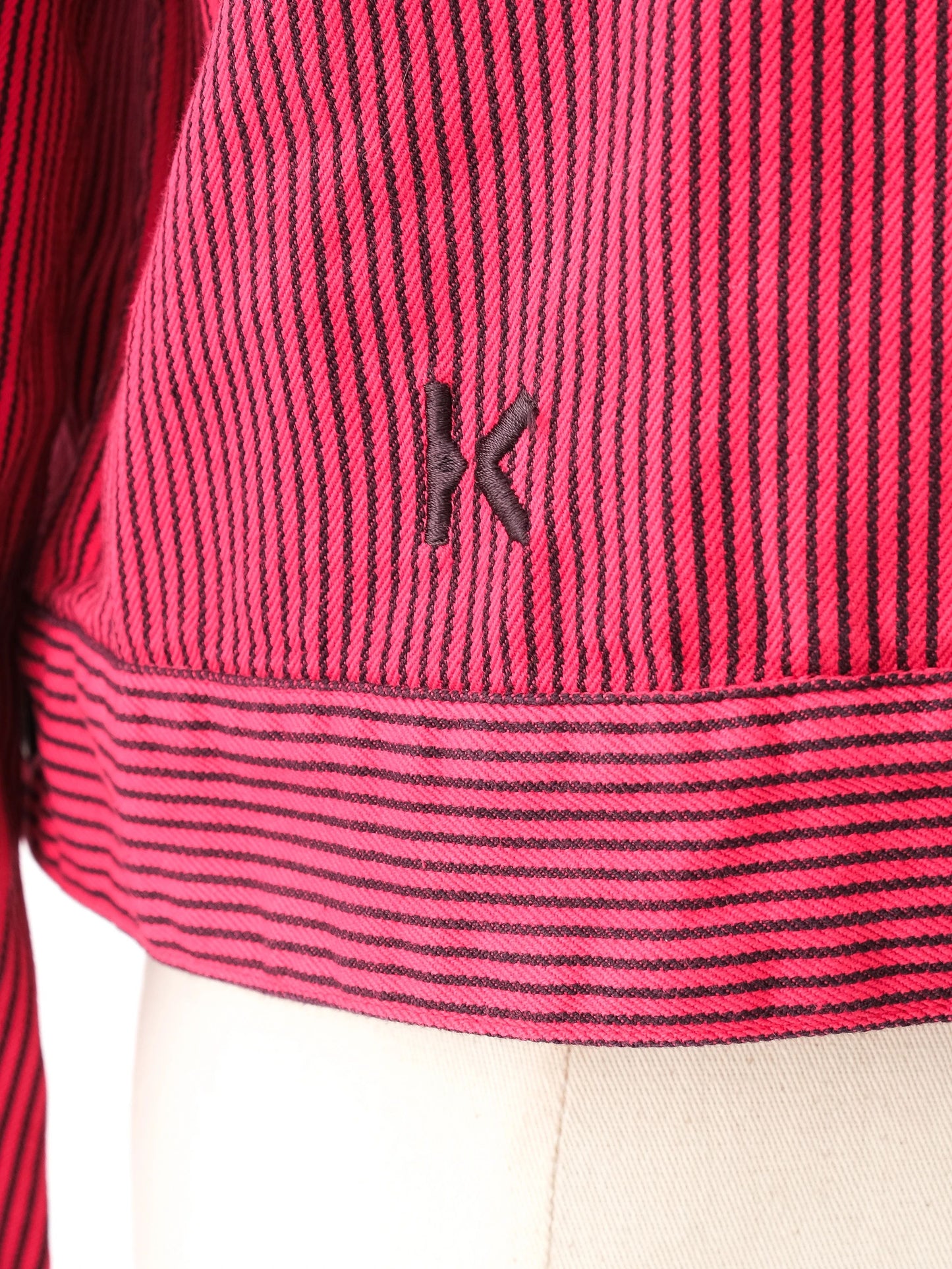 excellent kenzo red zip-up cotton jacket women size n/a