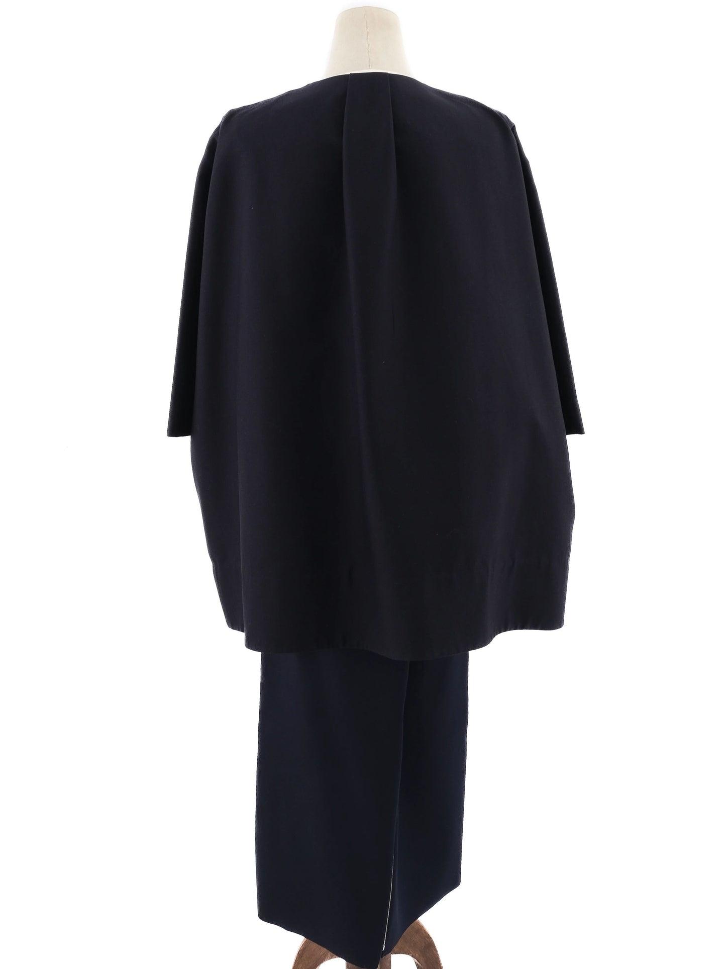 excellent cos women's blue cotton peplum top & asymmetrical skirt m