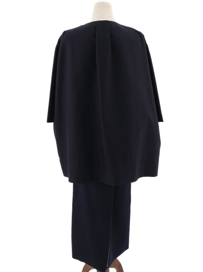 Excellent Cos Women's Blue Cotton Peplum Top & Asymmetrical Skirt M