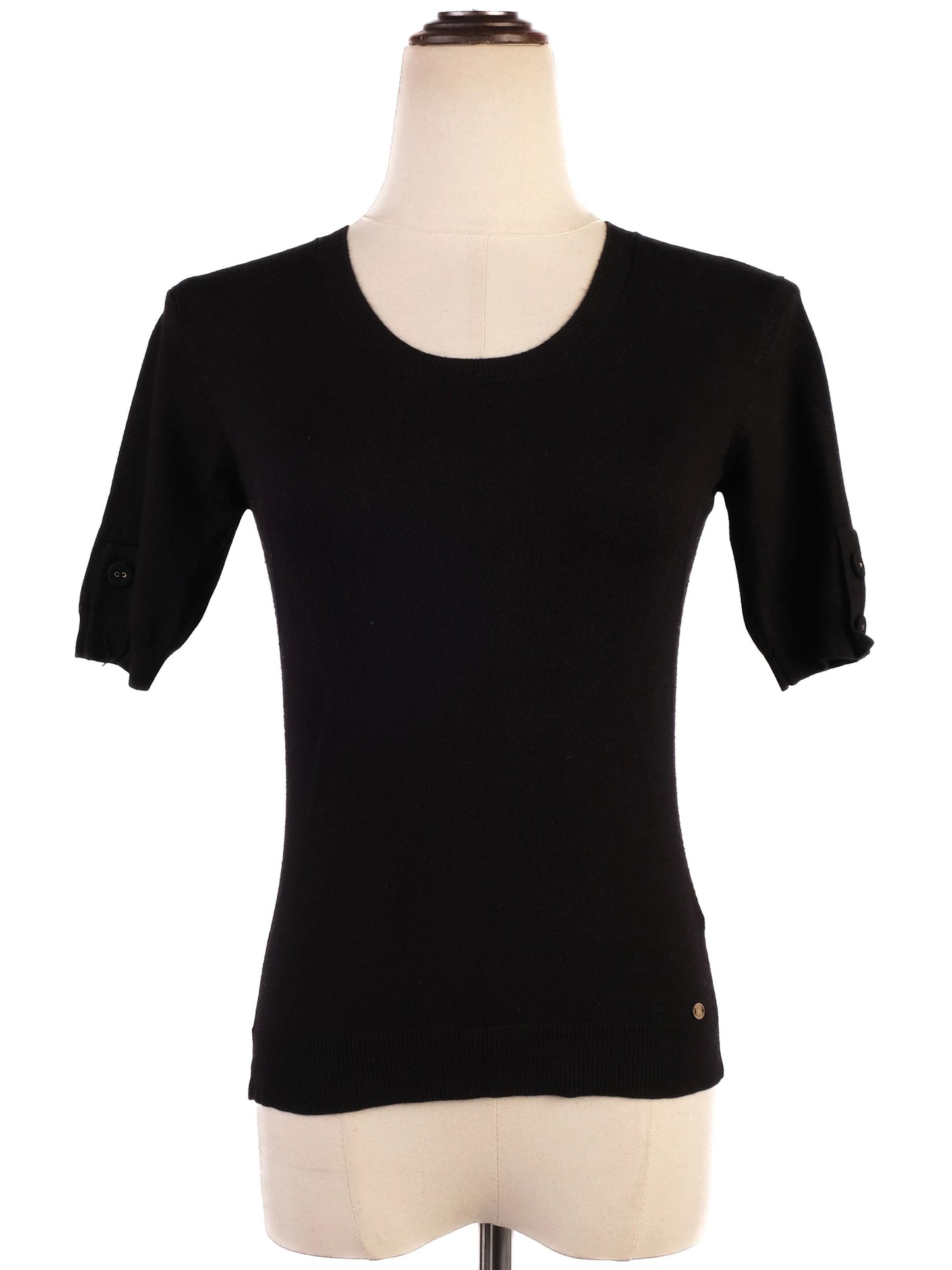 elisabetta franchi black knit top size s excellent condition