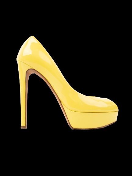 Excellent Dior Yellow Leather High Heels Size 38 with Peep-Toe