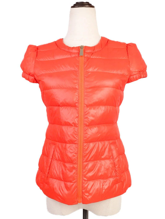 EXCELLENT Pinko Red Nylon Short-Sleeved Puffy Jacket Size S